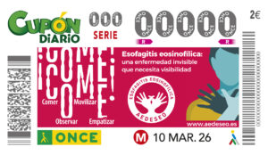 La ONCE dedica un cupón para apoyar a los pacientes de esofagitis eosinofílica