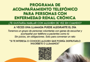 Acompañamiento telefónico para pacientes renales en situación de soledad no deseada