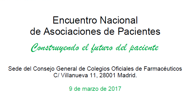 I Encuentro Nacional de Asociaciones de Pacientes, el 9 de marzo en Madrid