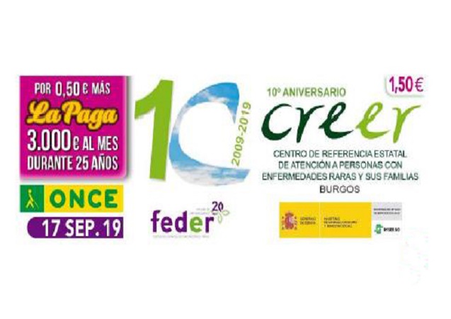 FEDER y el CREER, protagonistas del cupón del sorteo de la ONCE