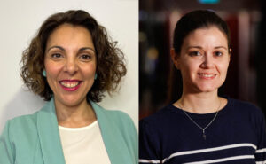 Raquel Pardo, presidenta de AMES, y Elena Cortés, neuróloga del Hospital Sant Pau