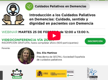 Cuidados paliativos en demencias: «El cuidado es un vínculo entre dos personas en el que ambas se tienen que comprender»
