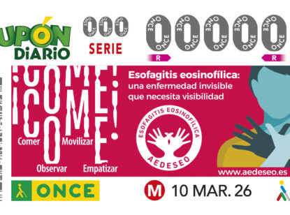 La ONCE dedica un cupón para apoyar a los pacientes de esofagitis eosinofílica