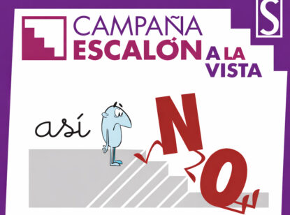 El Marqués de Valdecilla adapta sus escalones para personas con baja visión